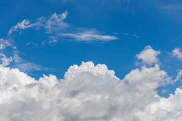 Naklejka na ściany i meble The blue sky with white clouds