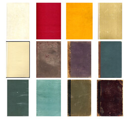 Fototapeta premium Paper and textile textures set. Blank retro pages and old book covers. Rough faded canvas surface. Perfect for background and vintage style design. Empty place for text.
