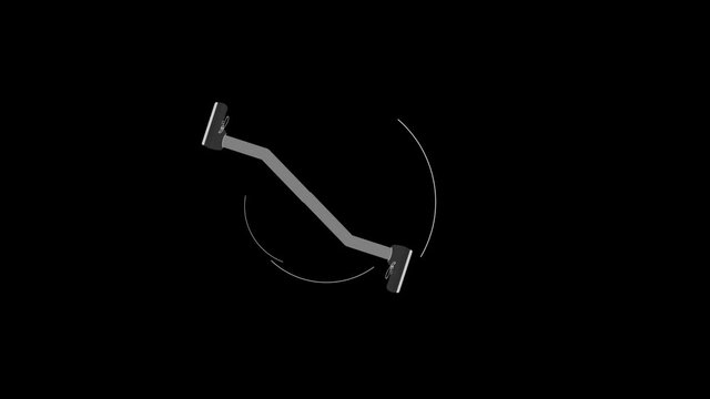 Running legs, comic element. Cartoon effect animation, alpha channel enabled