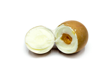 Fototapeta na wymiar Hard boiled egg isolated on white background