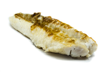 grilled redfish fillet isolated on a white background