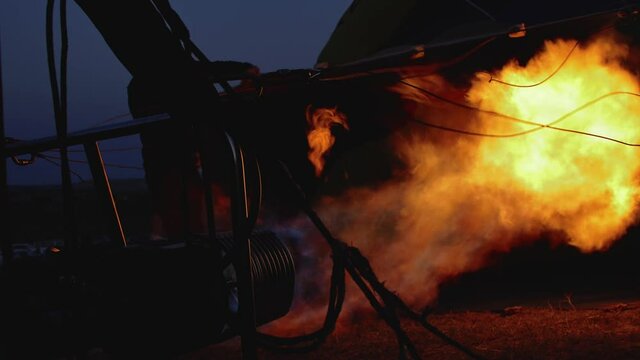 Hot Air Balloon Filling. Aeronautics.