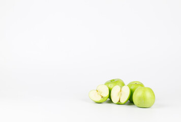 sliced apple isolated white background