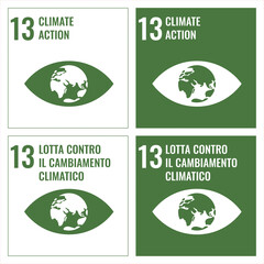 Goal 13 Climate Action Agenda 2030 Corporate social responsibility. Sustainable Development Goals SDG sign Pictogram, web, mobile, promotion, design, element for educational, school, teachers
