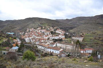 Munilla village from the mountain. Located next to the Manzanares river in the Cidacos valley.