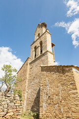 Fototapeta na wymiar parish church of Santiago in El Ganso village, municipality of Brazuelo, region of Maragatería, province of Leon, Castile and Leon, Spain