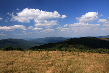 Fototapeta na wymiar View from Jaslo peak in Bieszczady Mountains, Poland