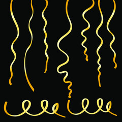 vector illustration of a christmas background with golden ribbons