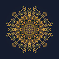 Luxury ornamental Islamic mandala In Golden Gradient Background Design