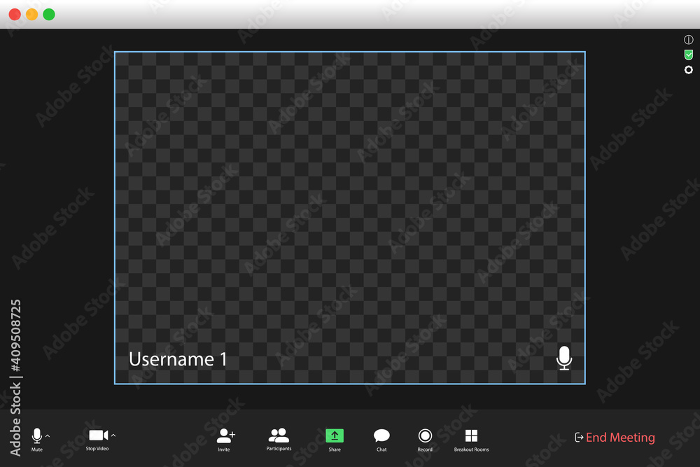 Poster video conferencing user interface. video call screen interface template. application for social comm
