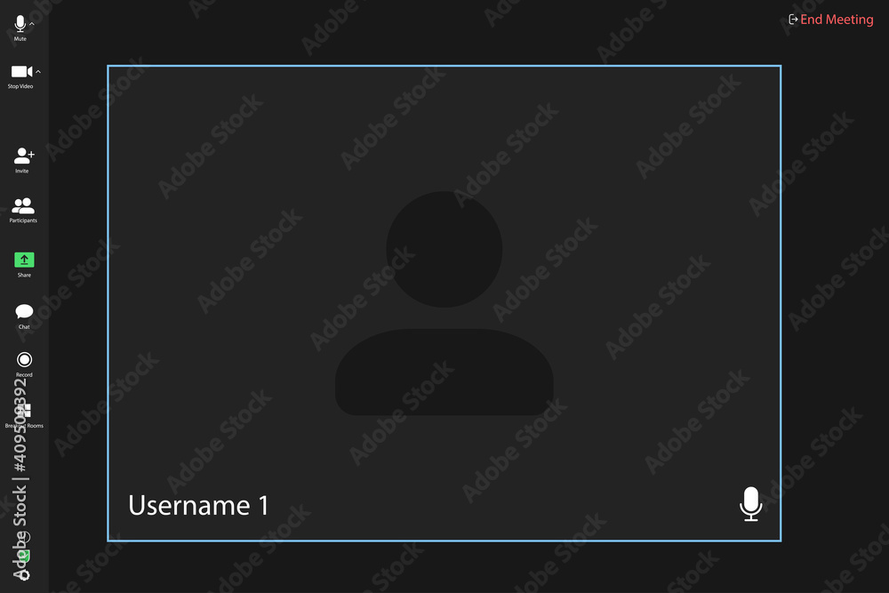 Poster video conferencing user interface. video call screen interface template. application for social comm