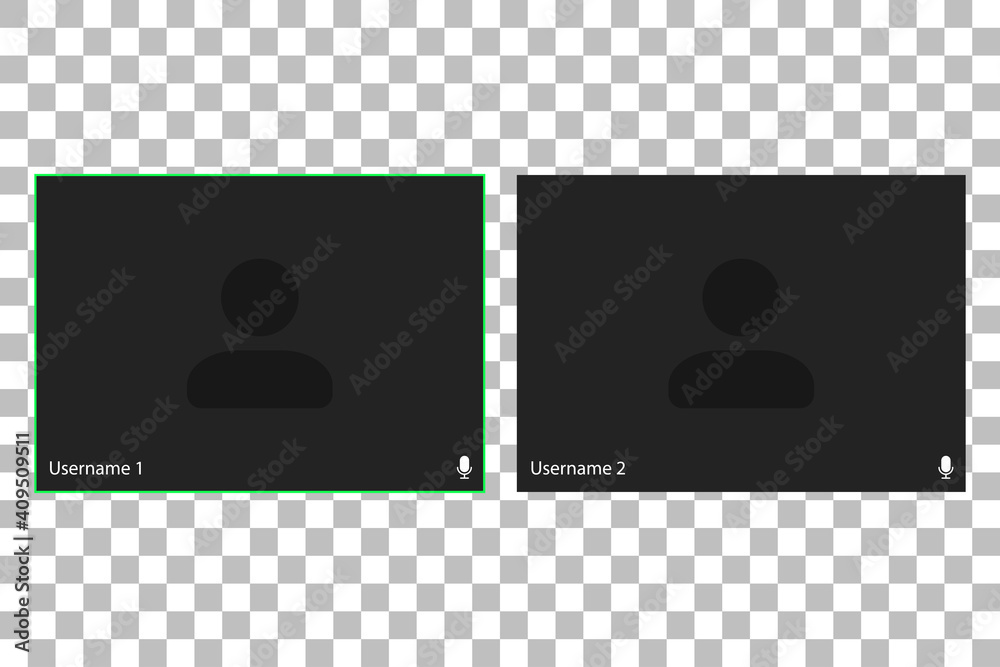 Poster video conferencing user interface. video call screen interface template. application for social comm