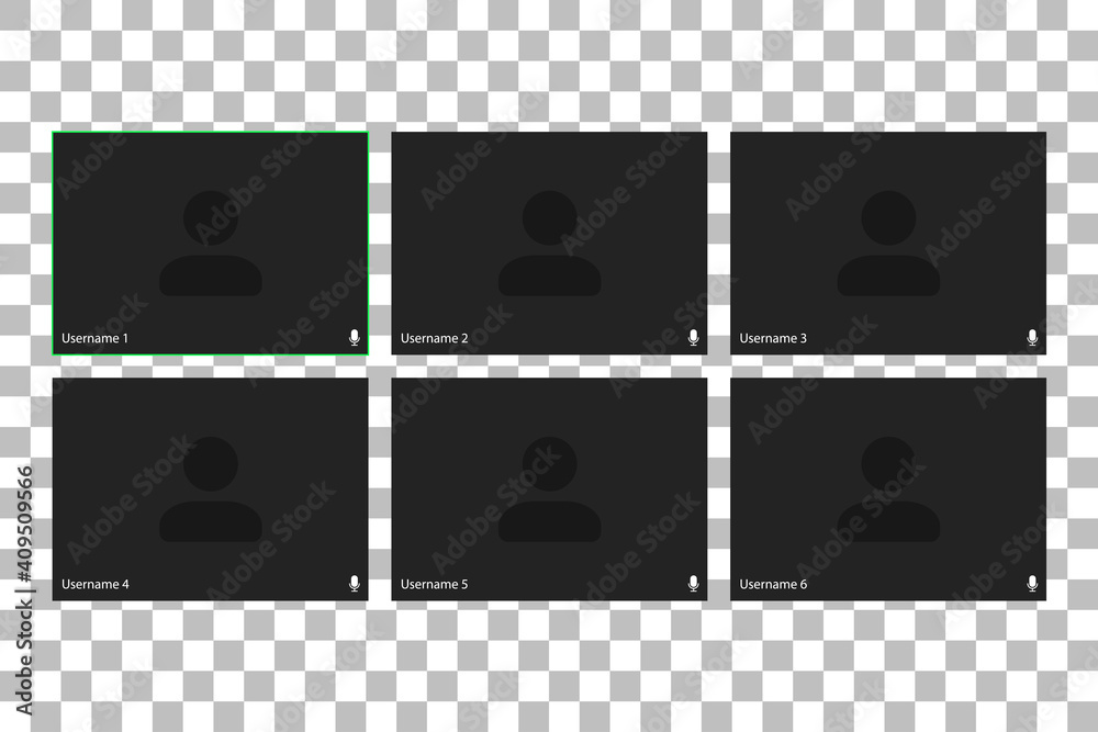 Poster video conferencing user interface. video call screen interface template. application for social comm