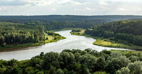 Curve Nemunas River Seen From