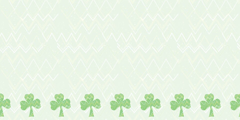Shamrock Chevron border seamless vector pattern st. patricks day surface pattern design
