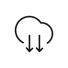 Cloud Service And Network Related Line Icon. Database And Online Storage Vector Illustration