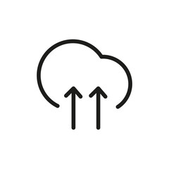 Cloud Service And Network Related Line Icon. Database And Online Storage Vector Illustration