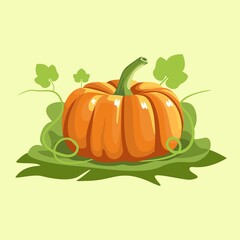 Pumpkin, realistic color vector illustration.