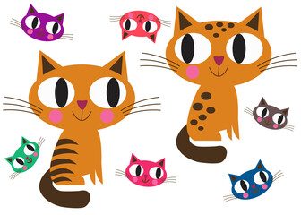 Orange cats  funny cartoons.