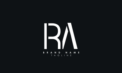 Alphabet letters Initials Monogram logo RA, AR, R and A, Alphabet Letters RA minimalist logo design in a simple yet elegant font, Unique modern creative minimal circular shaped fashion brands