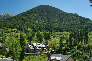 Sallent de Gallego town, located in Hueca, Aragon, Spain.