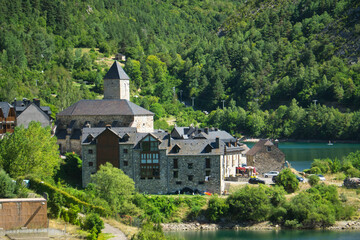 view of the Lanuza reservoir located in the Aragonese Pyrenees in the province of Huesca, Spain