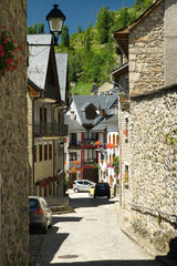 Sallent de Gallego town, located in Hueca, Aragon, Spain.