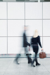 Intentional blurred image of people in shopping center