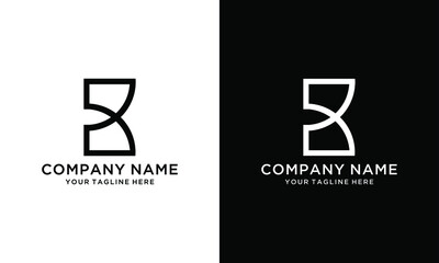 Minimalist modern abstract letter B logo. This logo icon incorporate with two round triangle in the creative way.