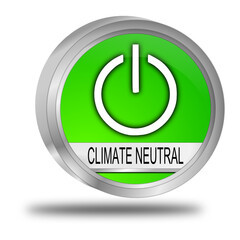 Climate neutral Button - 3D illustration