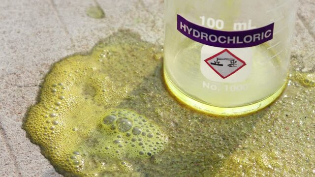 Hydrochloric acid leak on the floor