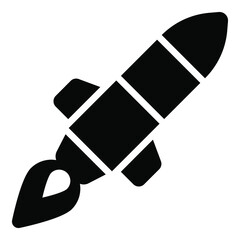 missile vector glyph icon isolated, Indian republic day icon. 