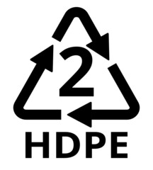 HDPE icon, Packaging Symbol piktogram