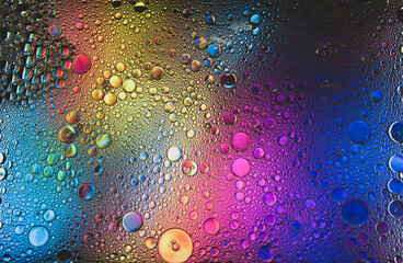 Abstract colorful bubbles. Freeze motion of color dust particles splash. Background image.