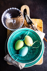 Table setting for Easter dinner