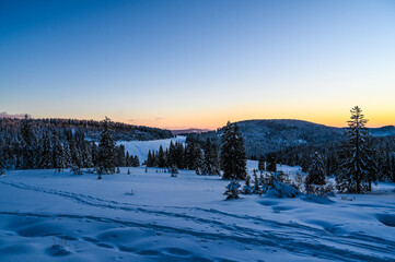 Winterlandschaft in der Abendstimmung