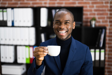 African American Man Virtual Coffee Break