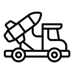 missile, truck vector line icon isolated, Indian republic day icon. 