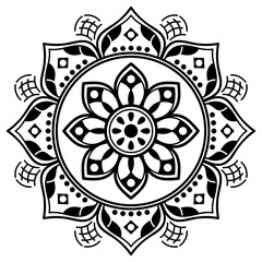 Black and white circle with patterns
