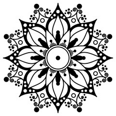 Black and white circle with patterns
