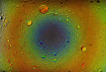 Abstract colorful bubbles. Freeze motion of color dust particles splash. Background image.
