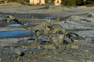 volcano eruption of clay, high quality image