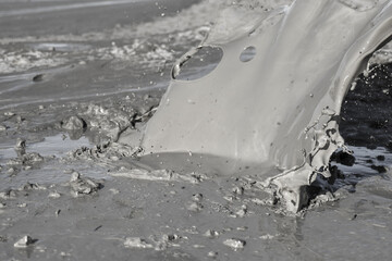 volcano eruption of clay, high quality image