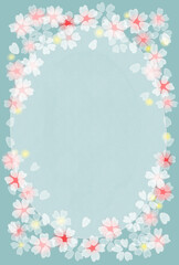 繊細な桜のフレーム　水色
