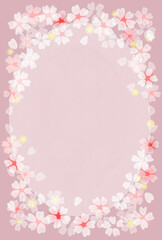 繊細な桜のフレーム素材　ピンク
