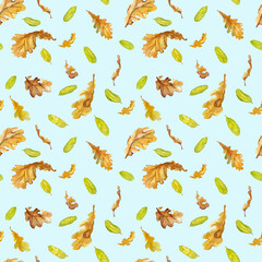 seamless pattern with autumn leaves