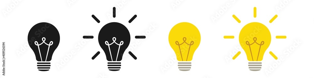Fototapete Lamp icons set. Idea lamp icon collection. Flat style - stock vector