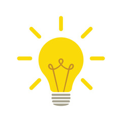 Bulb icon vector logo template. Light bulb in trendy flat style.