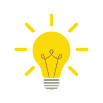 Bulb icon vector logo template. Light bulb in trendy flat style.