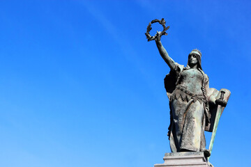 Monument and buildings of the Reconciliation Park of Arad, Romania, Europe